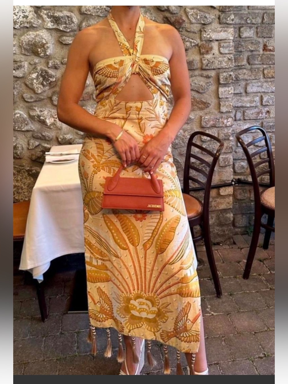 Farm Rio Jungle Chic Halter Dress with Tassels - Picture 4 of 5